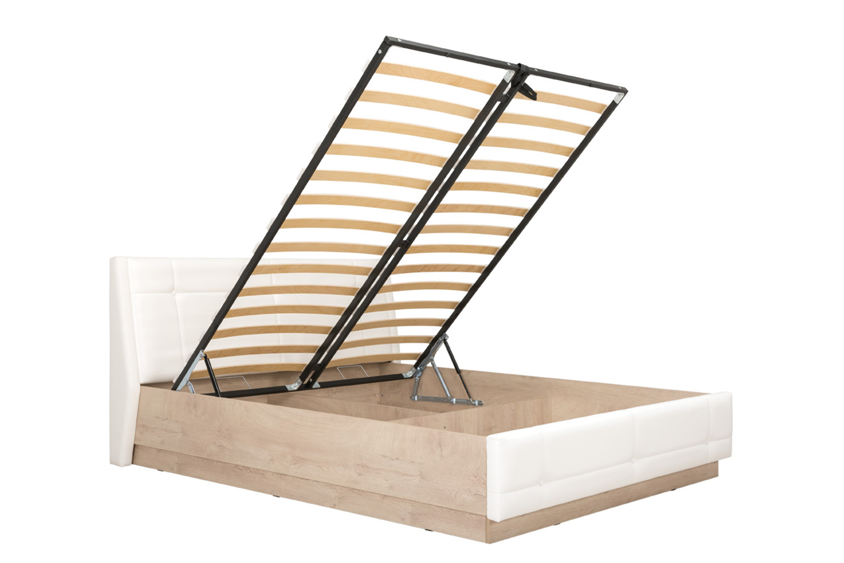 Муссон 11.28 Кровать 160х200 с подъёмным механизмом дуб эндгрейн/кожа