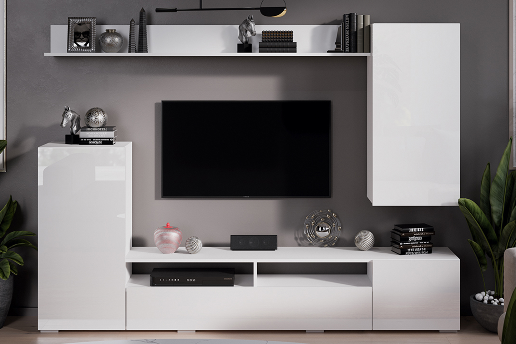 Моретти Гостиная Белый/Белый глянец