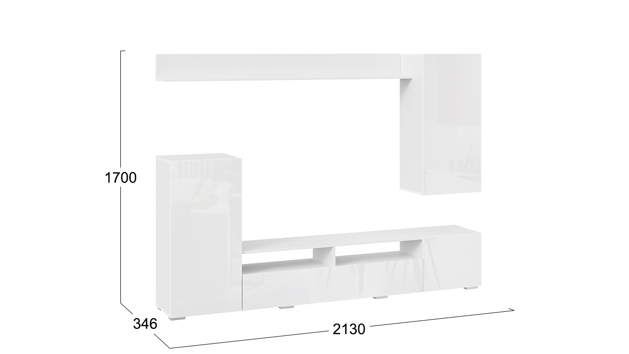 Моретти Гостиная Белый/Белый глянец