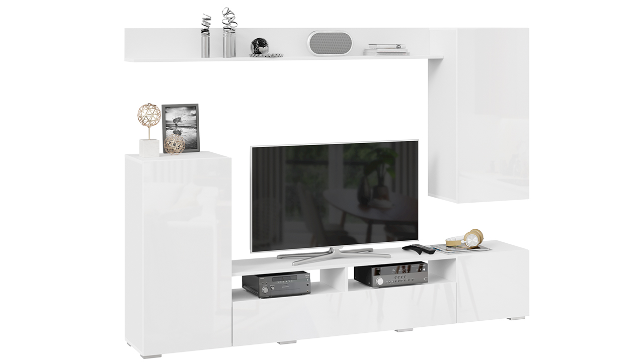 Моретти Гостиная Белый/Белый глянец