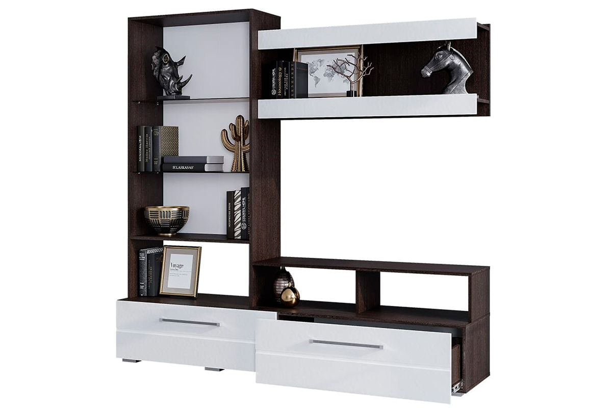 Милан гостиная комплект 3 венге/белый глянец