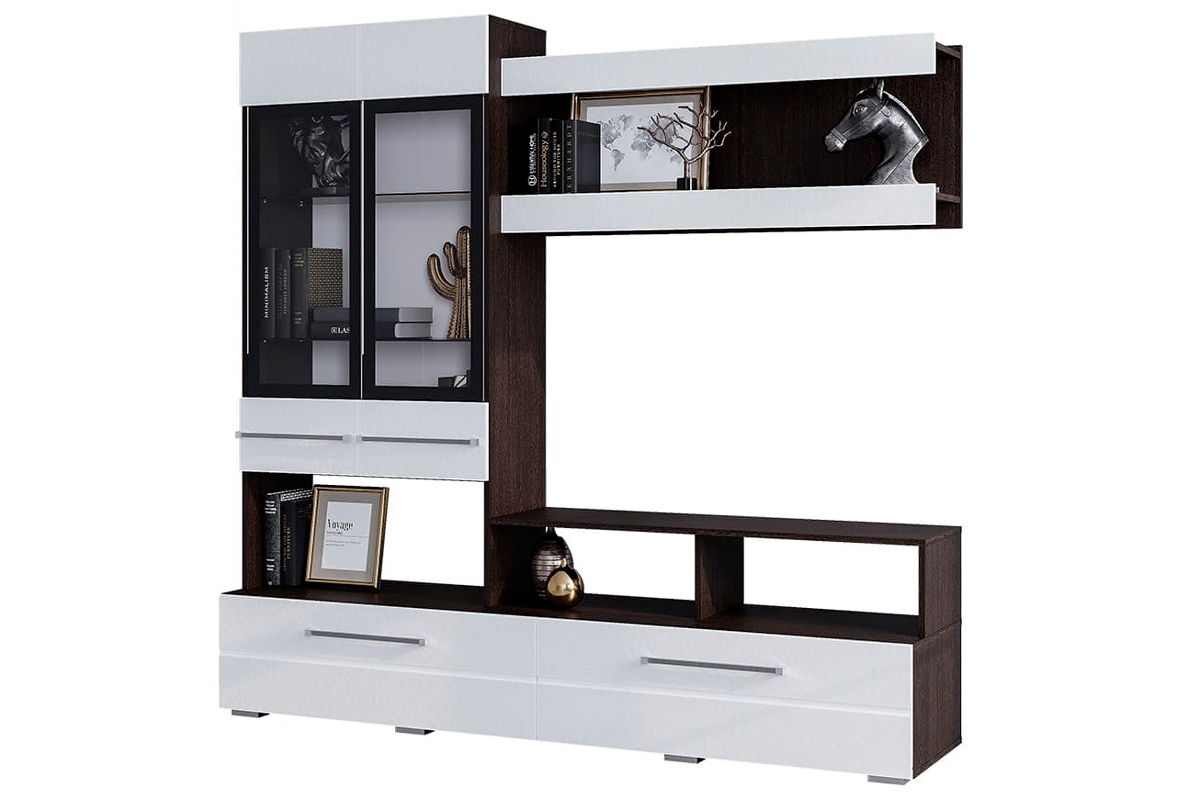 Милан гостиная комплект 3 венге/белый глянец