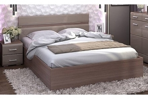 Вегас Кровать 160 с основанием ламели кофе с молоком/шимо темный