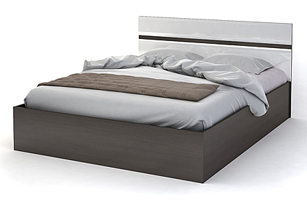 Вегас Кровать 1,6 белый глянец/венге с подъемным механизмом