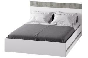 Кровать без основания Инстайл КР-04 160х200, бетон/белый
