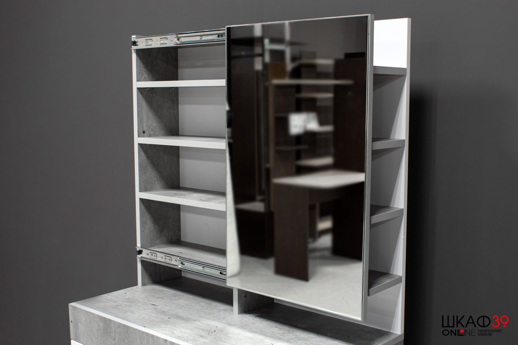 Инстайл Стол туалетный СТ-01 Метрополитан грей/Белый