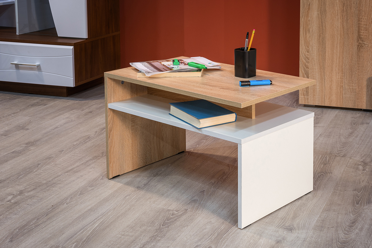 Лайт 03.235 Стол журнальный дуб сонома/белый