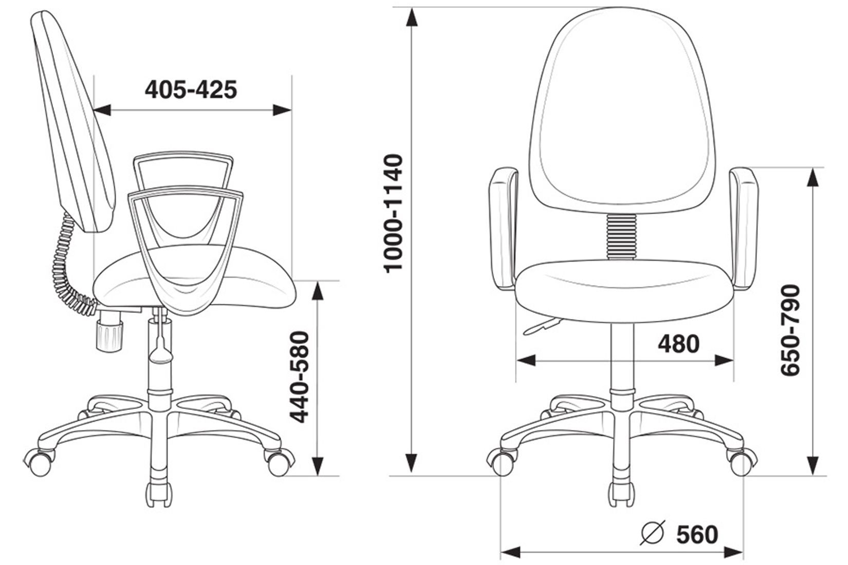 Бюрократ CH-1300N/GREY Кресло серый Престиж+ 15-48