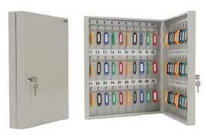 Ключница КEY-60 на 60 ключей, 400x355x59мм, ключевой замок, брелки в комплекте