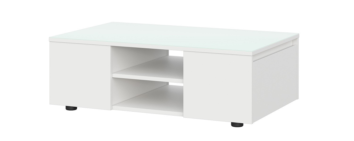 Герда Стол журнальный со стеклом Белый