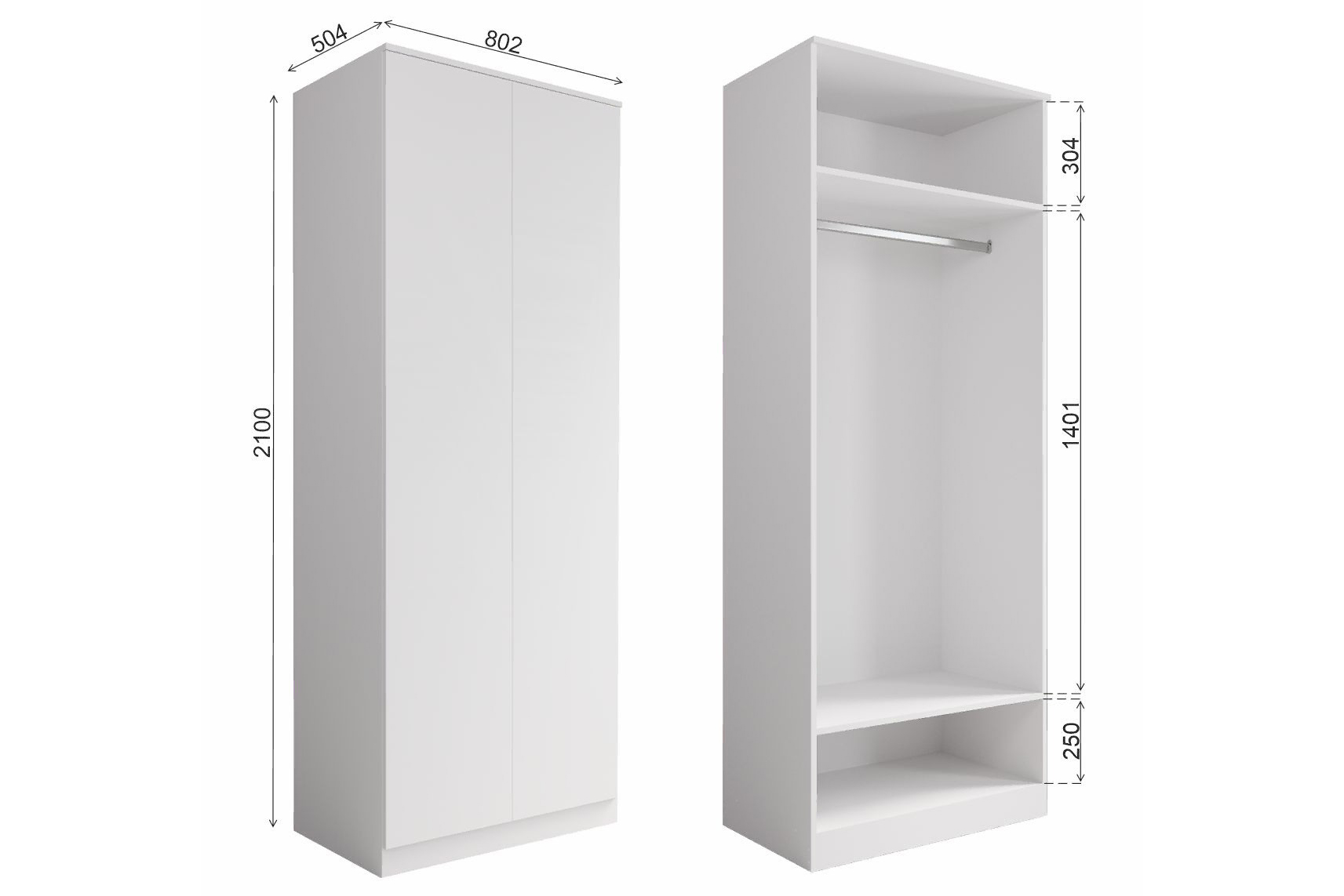 Мори 800.1 Шкаф Белый