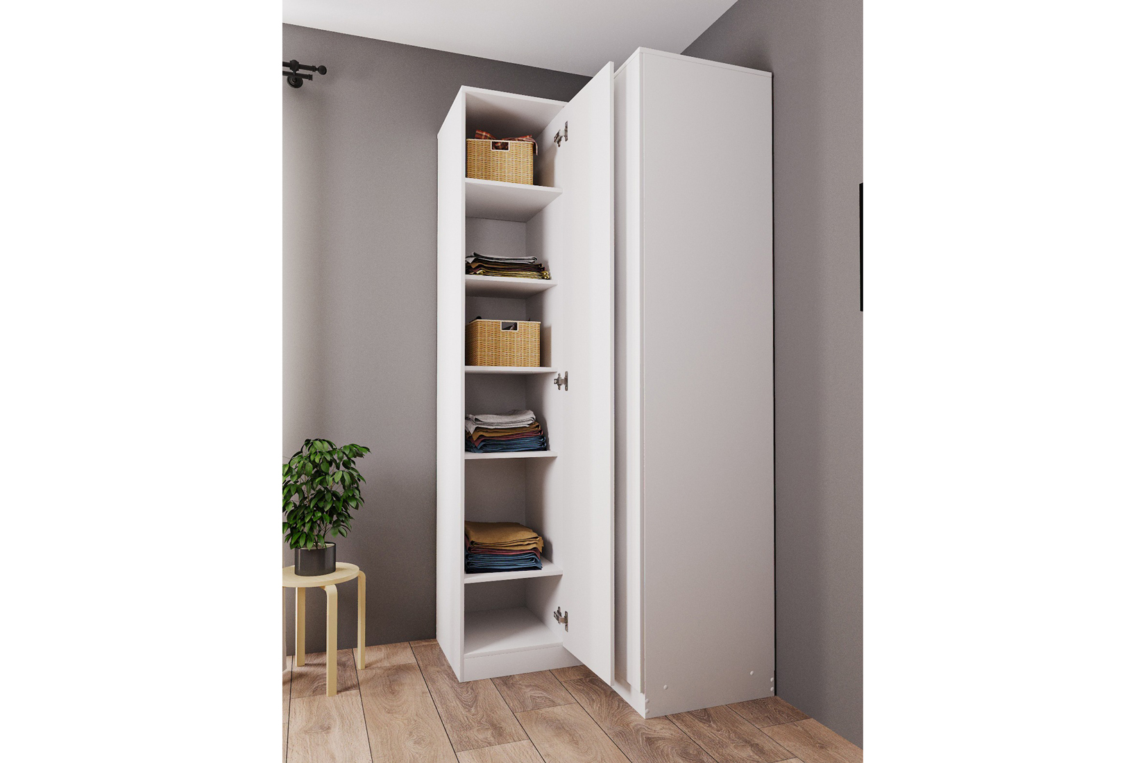 Мори 960.1 Шкаф угловой Белый