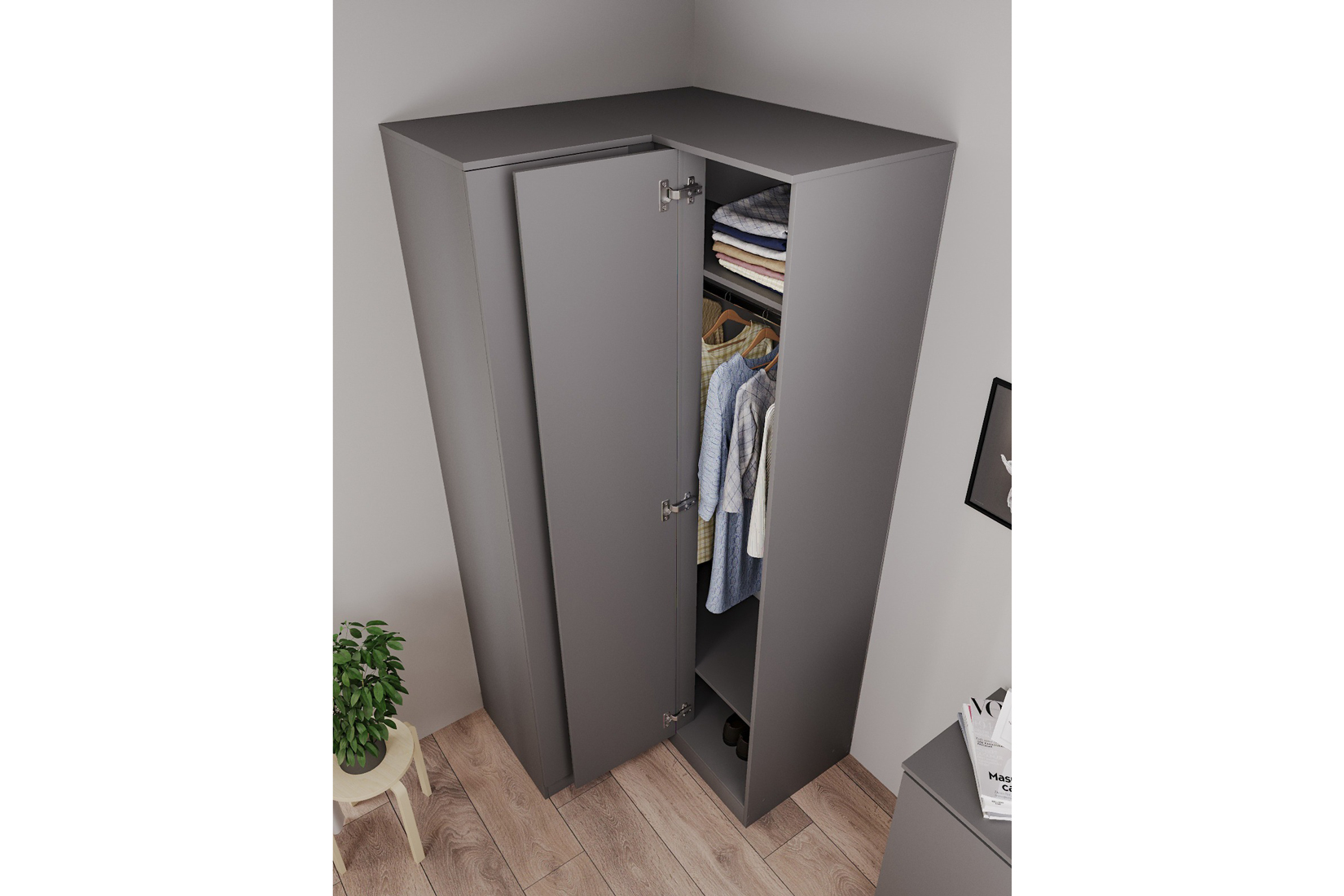 Челси-Мори 960.1 Шкаф угловой Графит