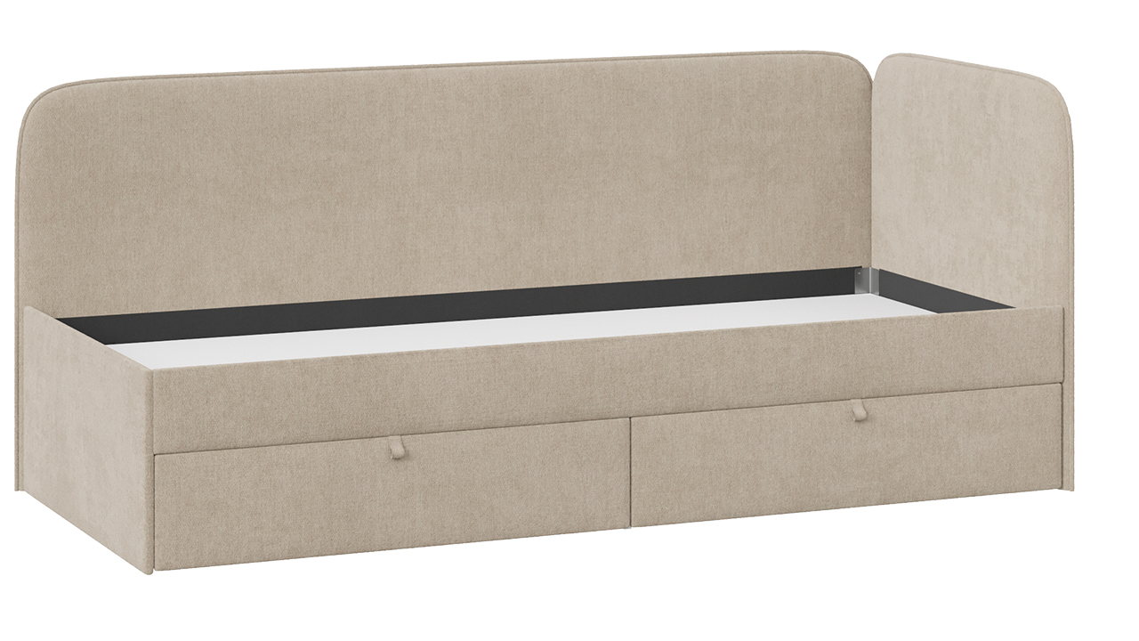 Кровать «Молли» с мягкой обивкой (900) тип 1 Микровелюр Scandi Cream 03 Кремовый