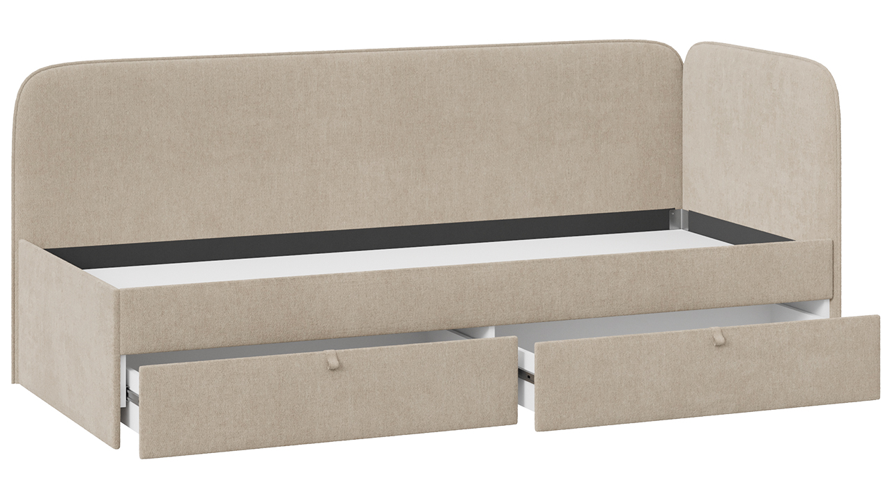 Кровать «Молли» с мягкой обивкой (900) тип 1 Микровелюр Scandi Cream 03 Кремовый