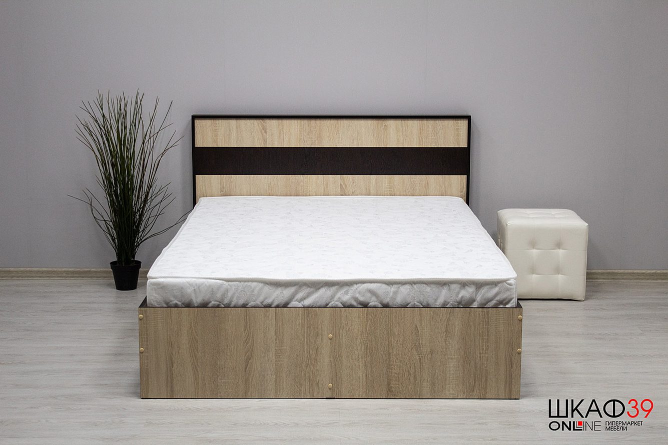 Лирика ЛК-1 Кровать 140 дуб сонома/венге+настил