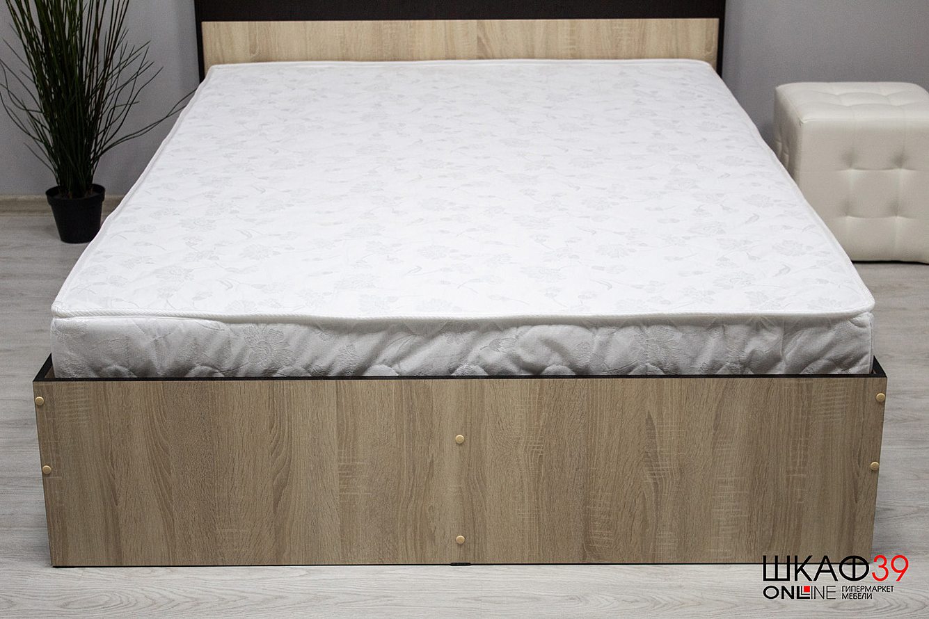 Лирика ЛК-1 Кровать 140 дуб сонома/венге+настил