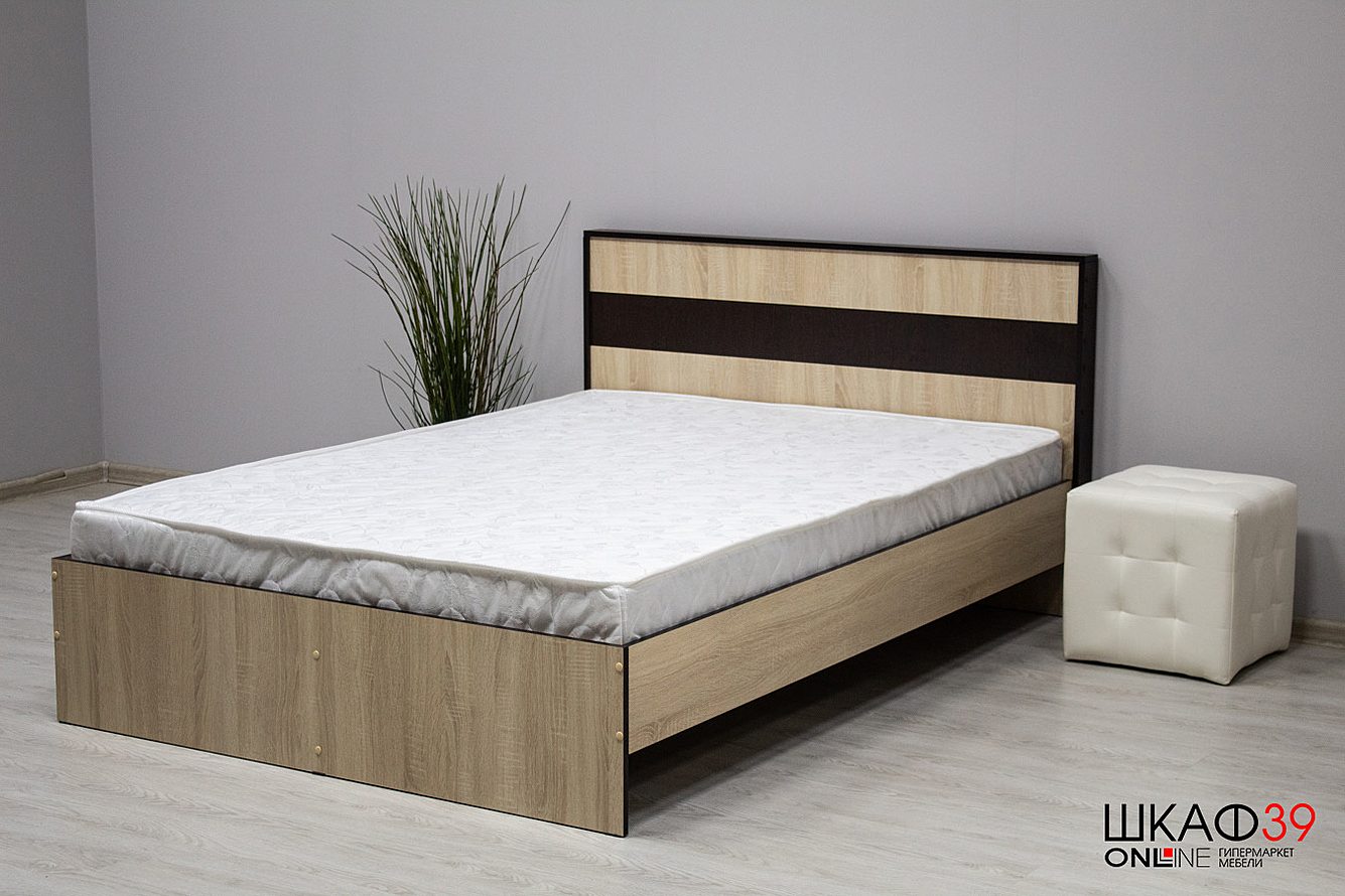 Лирика ЛК-1 Кровать 160 дуб сонома/венге+настил