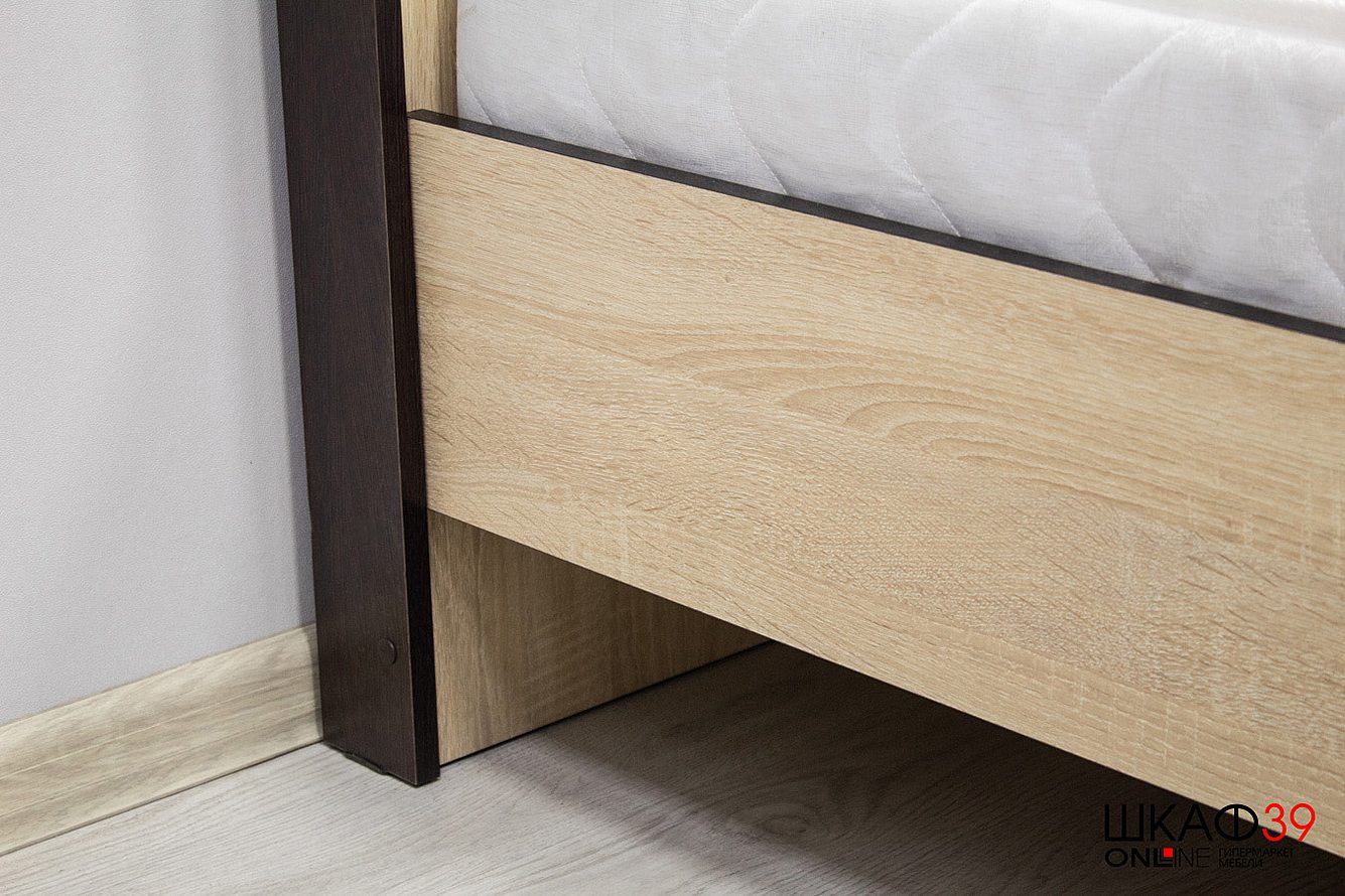 Лирика ЛК-1 Кровать 160 дуб сонома/венге+настил