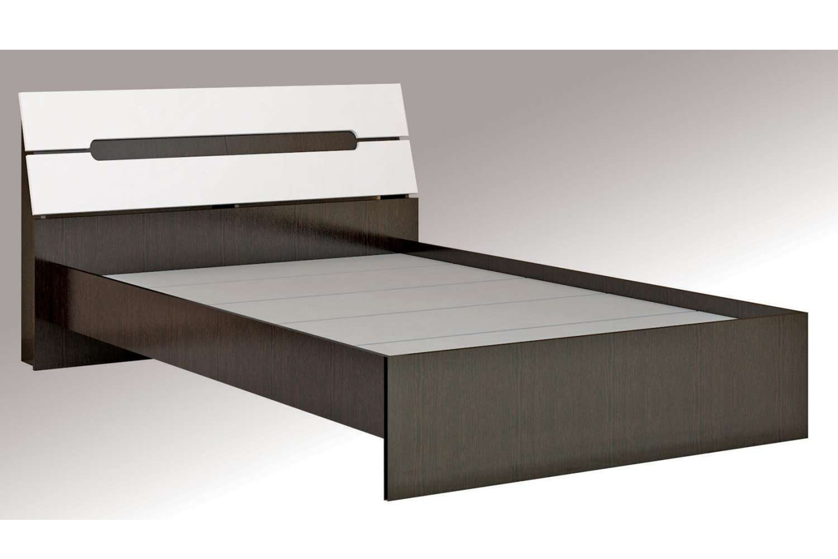 Гавана Кровать 160х200 с ДСП настилом венге/акрил белый