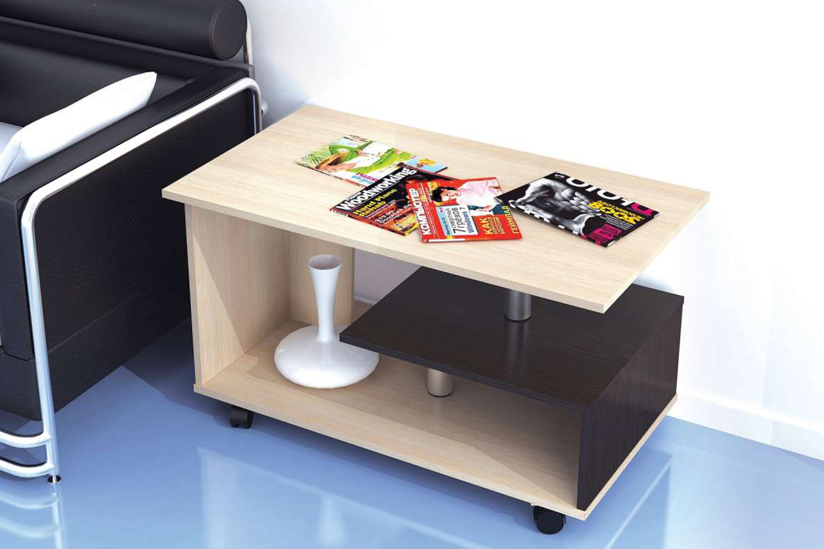 Столик журнальный Консул-5, дуб молочный