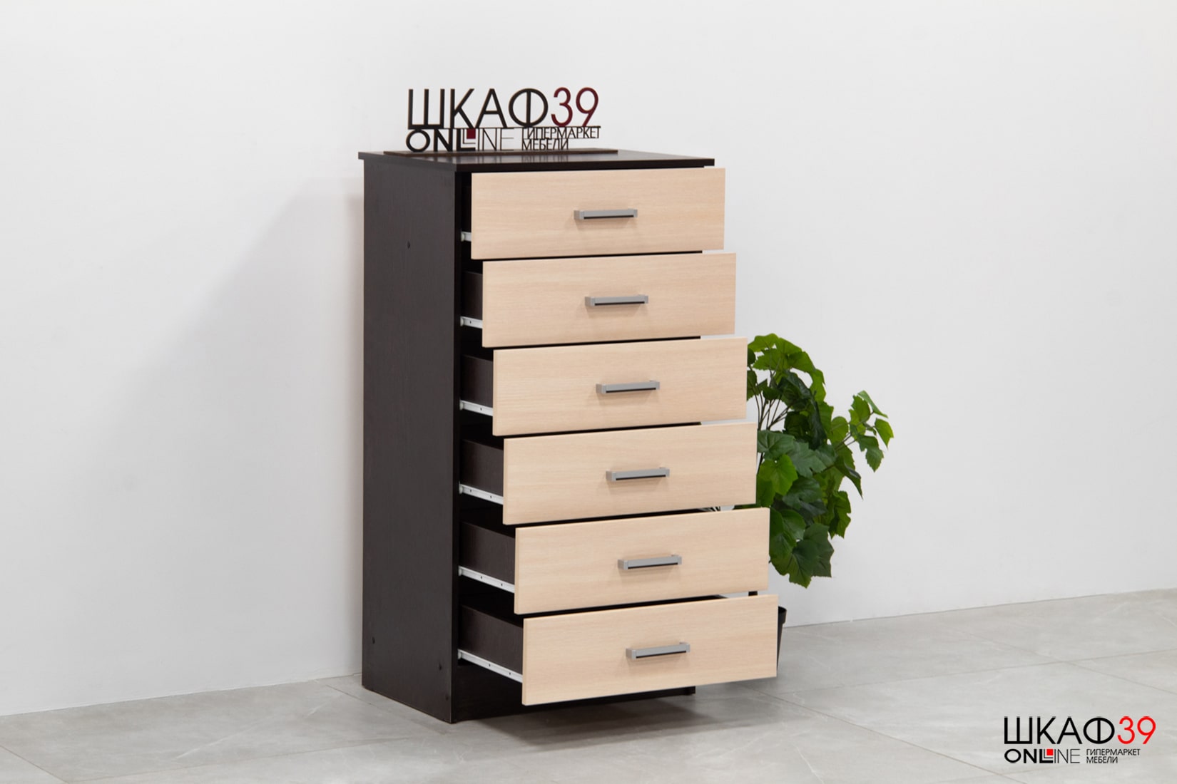 Комод высокий Катрин 4, венге/дуб молочный