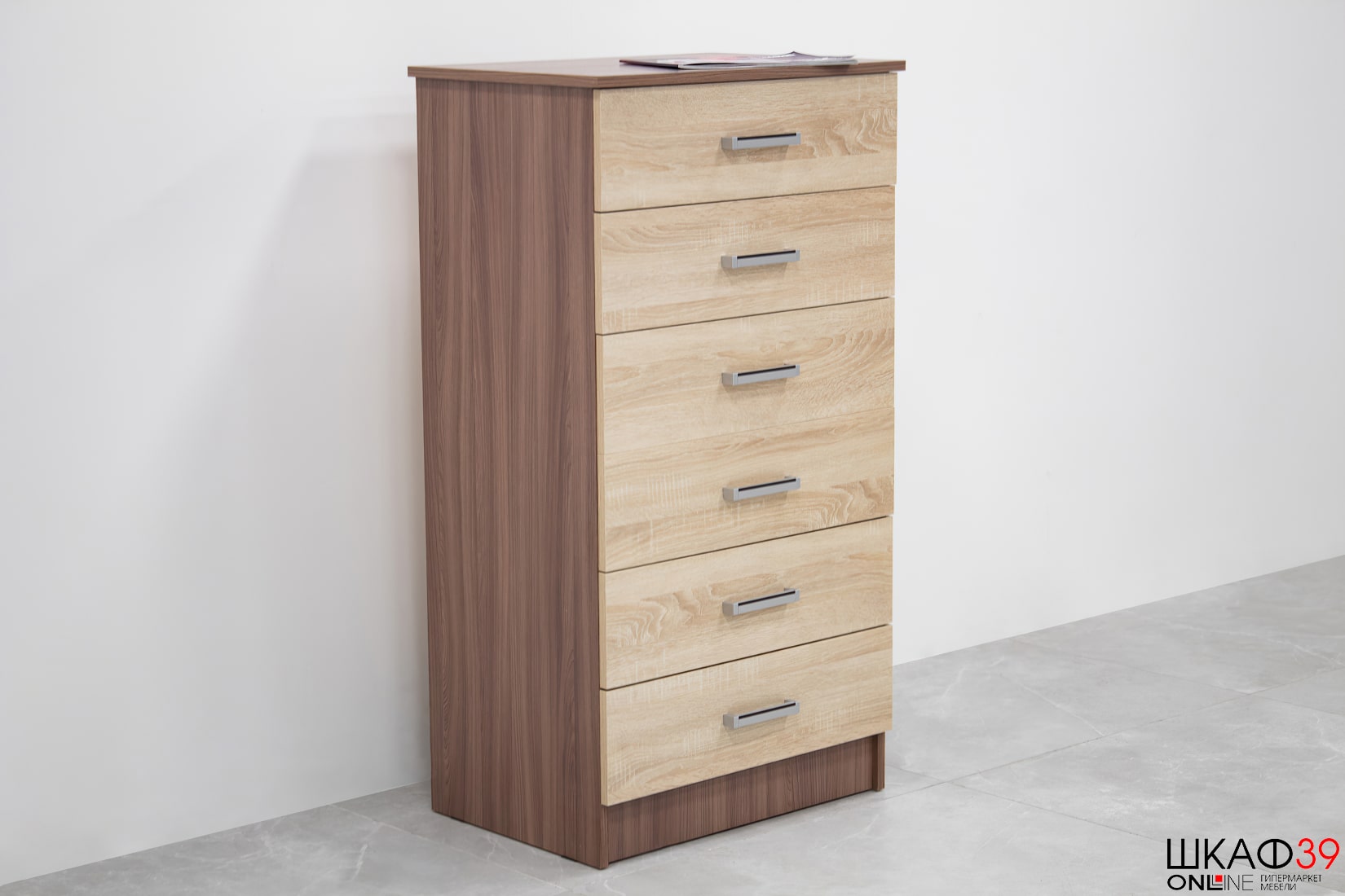 Комод высокий Катрин 4, ясень шимо/дуб сонома