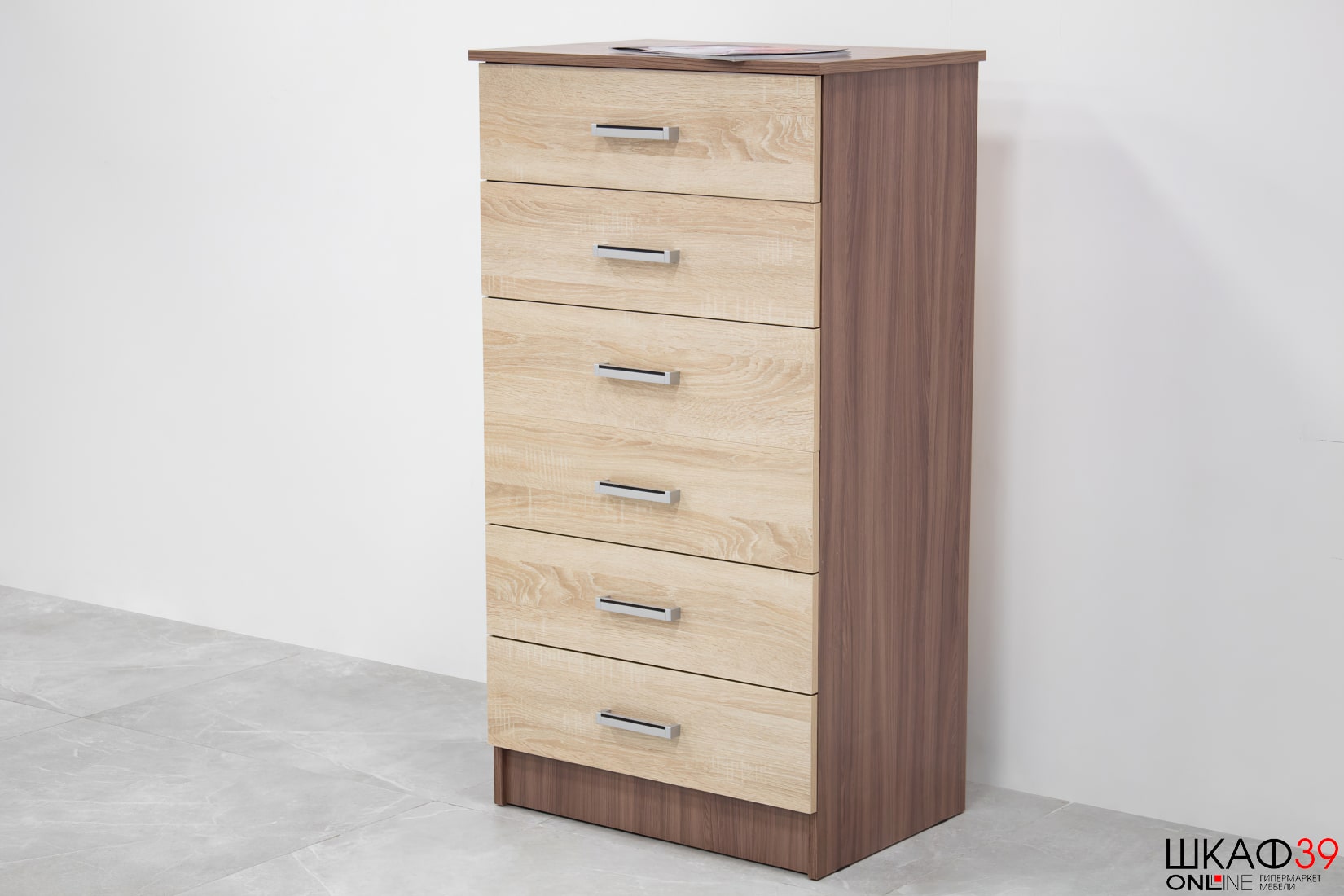 Комод высокий Катрин 4, ясень шимо/дуб сонома