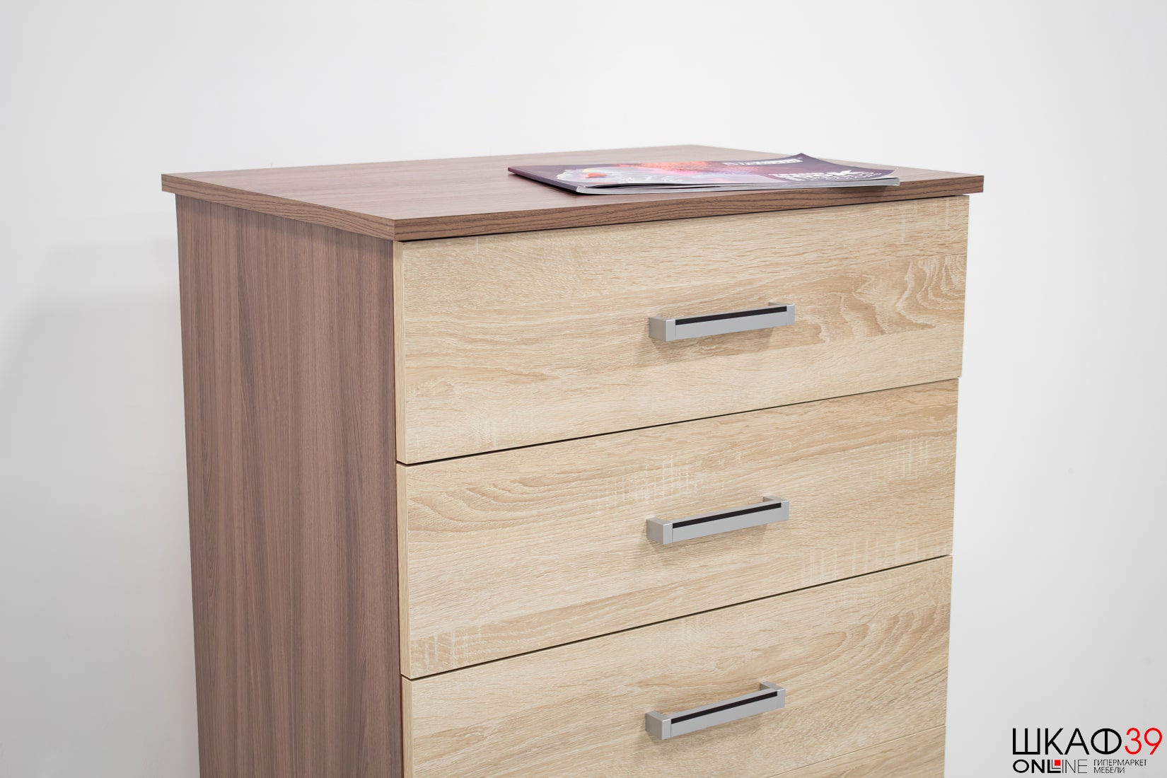 Комод высокий Катрин 4, ясень шимо/дуб сонома