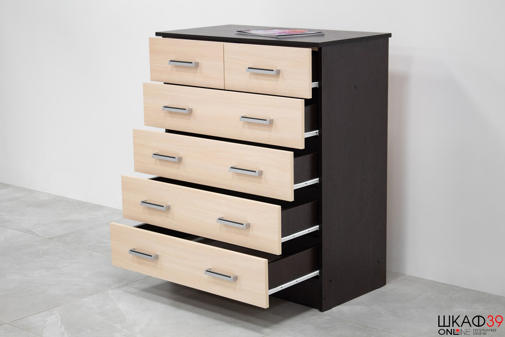 Комод большой Катрин 5, венге/дуб молочный