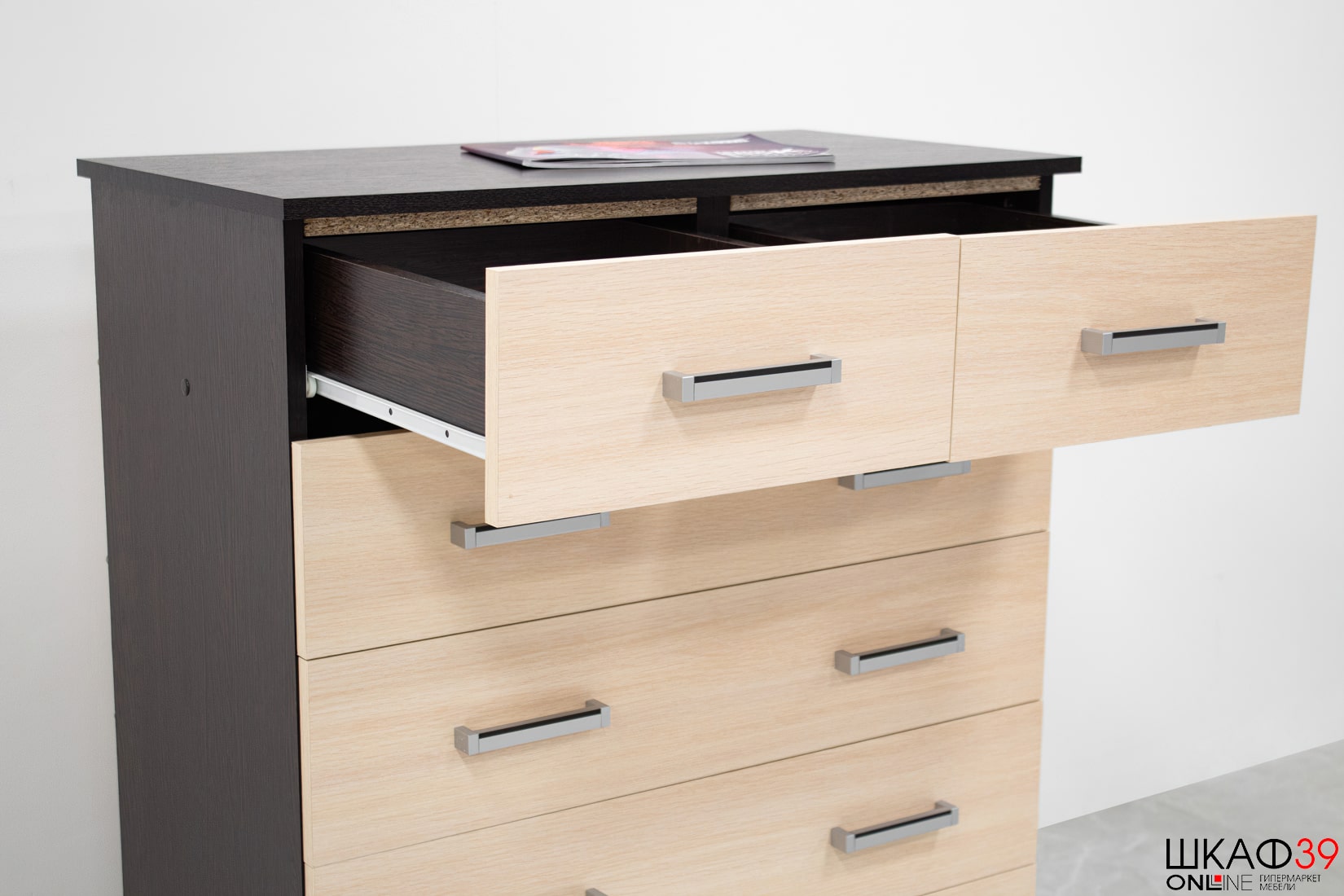 Комод большой Катрин 5, венге/дуб молочный