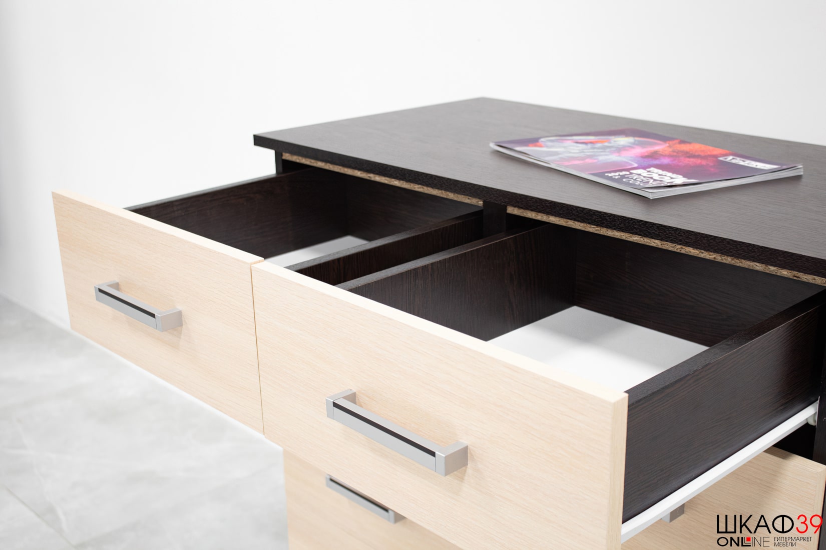 Комод большой Катрин 5, венге/дуб молочный