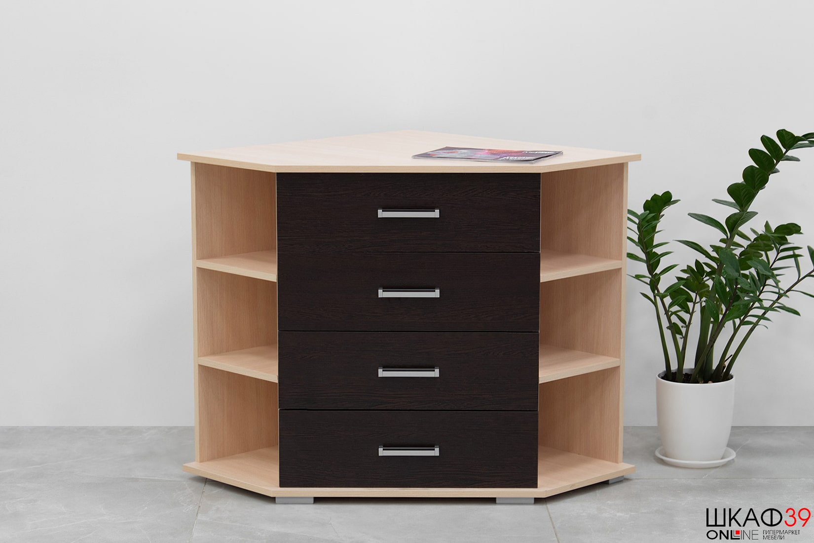 Комод угловой Катрин 7, венге/дуб молочный