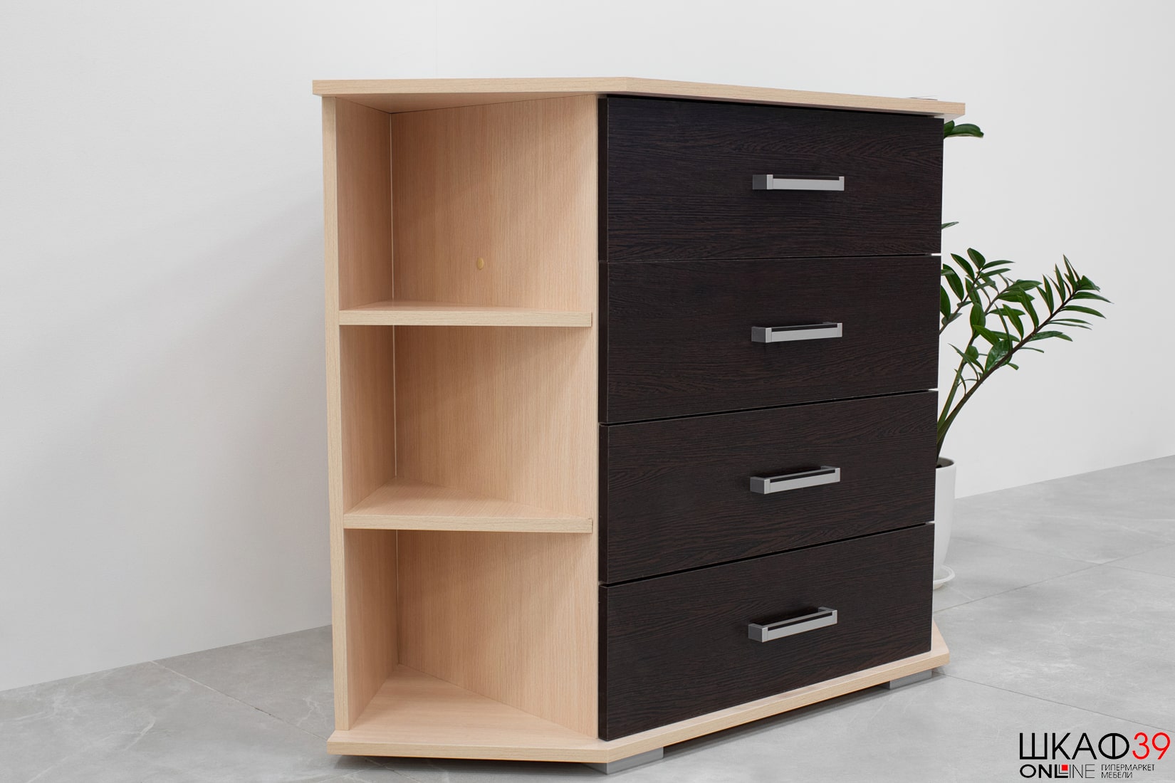 Комод угловой Катрин 7, венге/дуб молочный