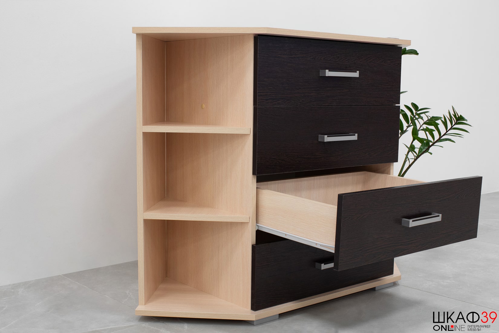 Комод угловой Катрин 7, венге/дуб молочный