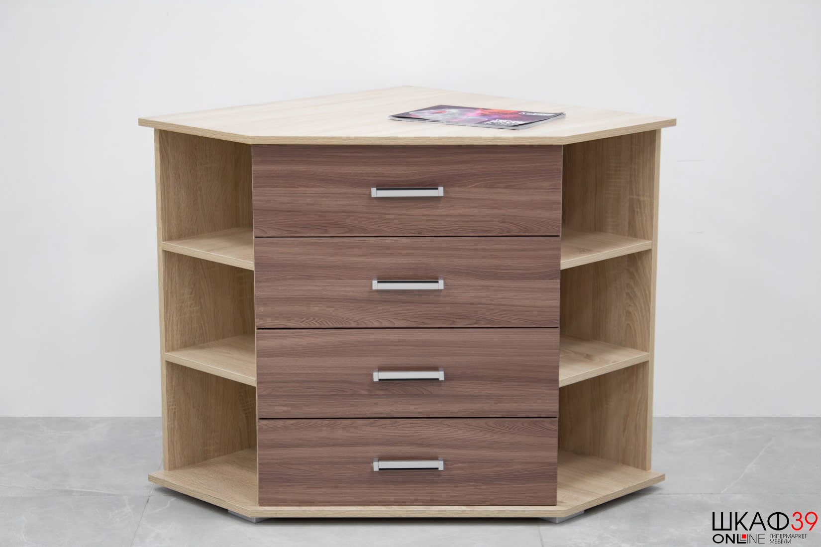 Комод угловой Катрин 7, ясень шимо/дуб сонома