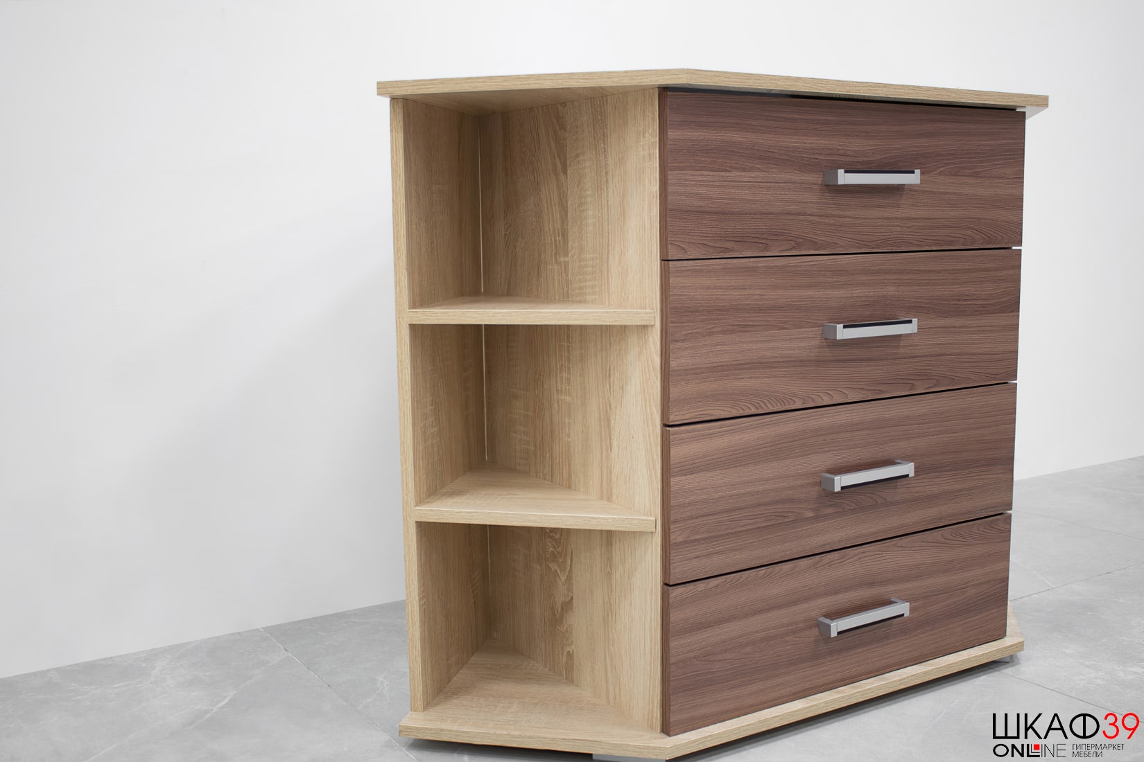 Комод угловой Катрин 7, ясень шимо/дуб сонома