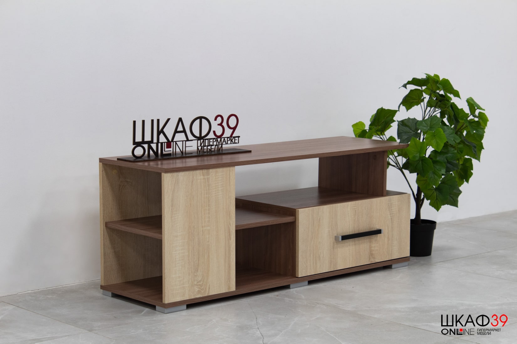 Тумба под ТВ Парус 4, ясень шимо/дуб сонома