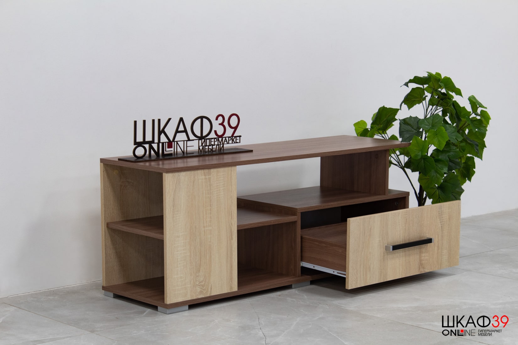 Тумба под ТВ Парус 4, ясень шимо/дуб сонома