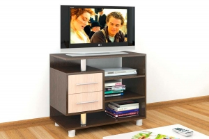 Тумба под телевизор узкая 011 (2я), венге/дуб молочный