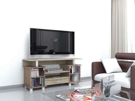 Тумба для ТВ с полками 003 (К2), ясень шимо/дуб сонома