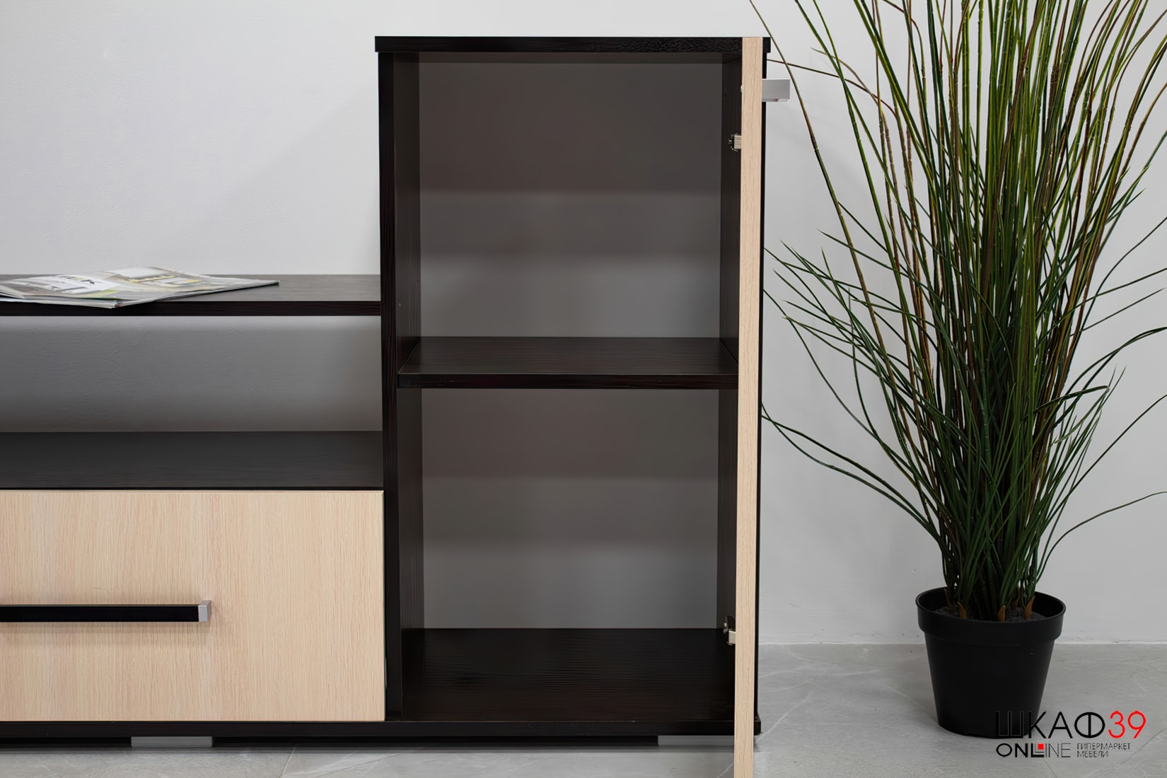 Тумба под ТВ Парус 2, венге/дуб молочный