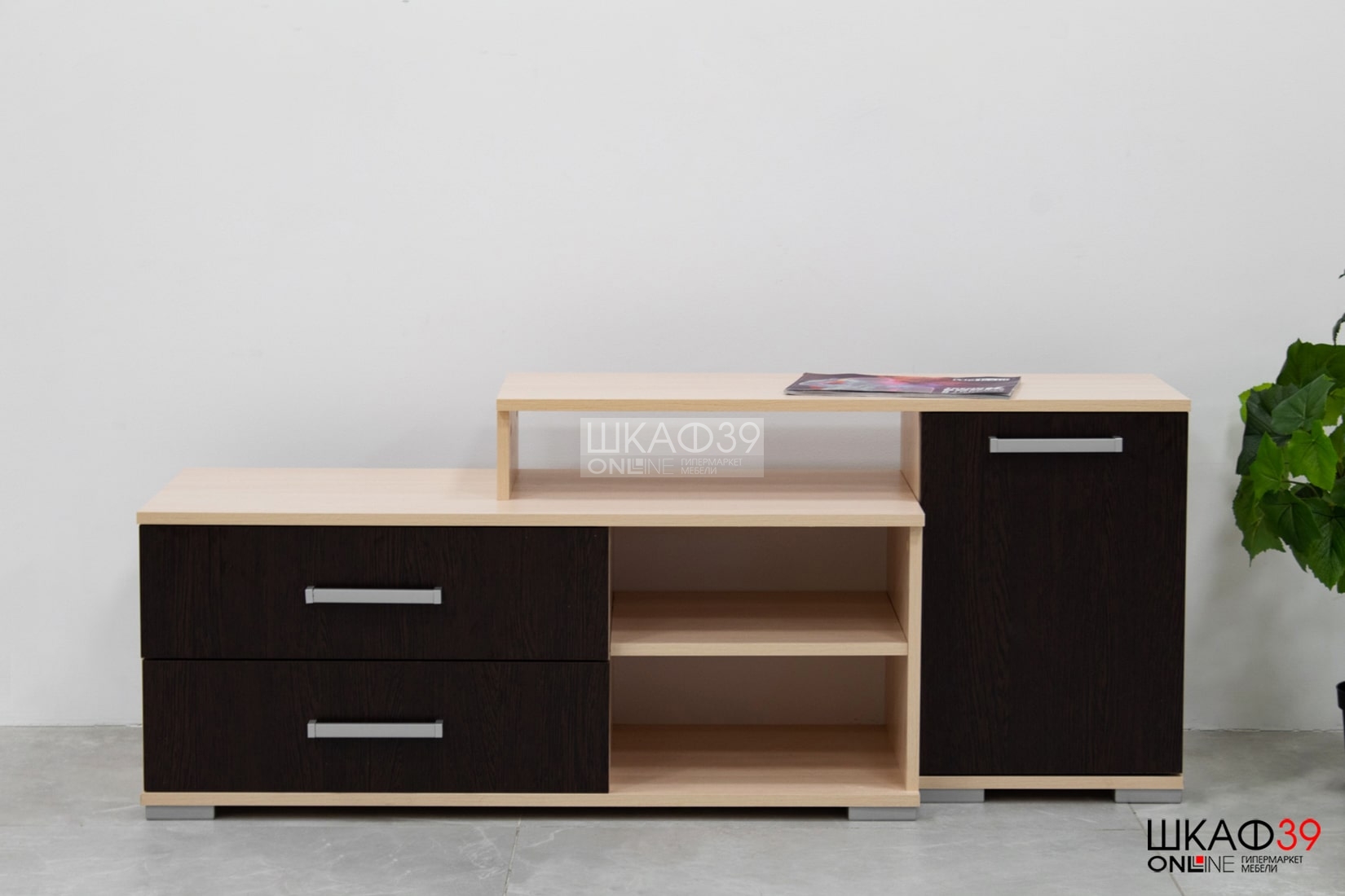 Тумба под ТВ Парус 3, венге/дуб молочный