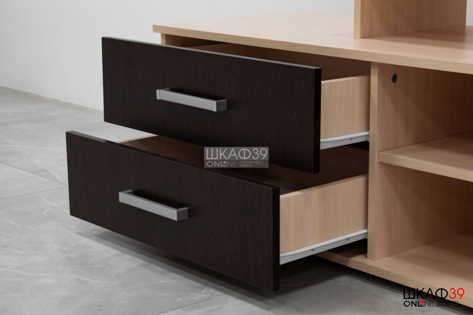 Тумба под ТВ Парус 3, венге/дуб молочный