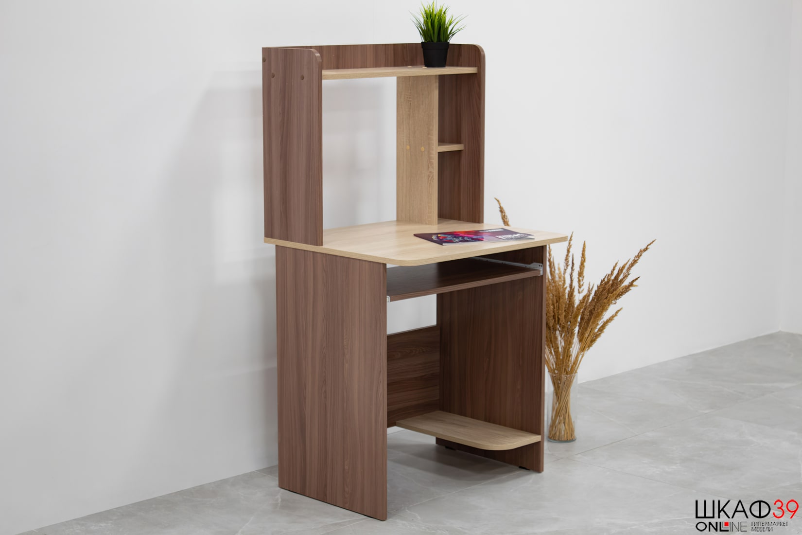 Стол компьютерный Грета-1, ясень шимо