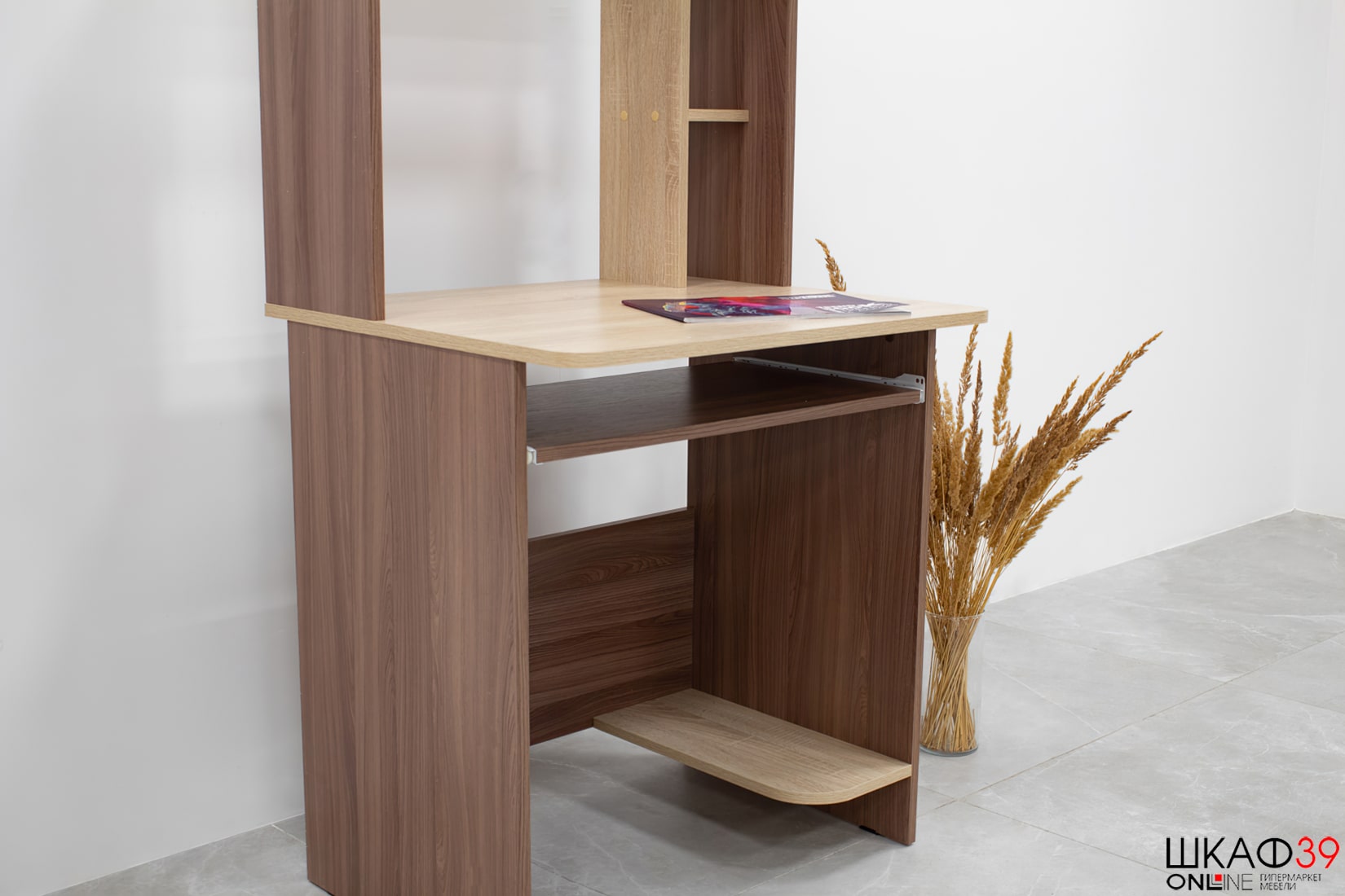 Стол компьютерный Грета-1, ясень шимо