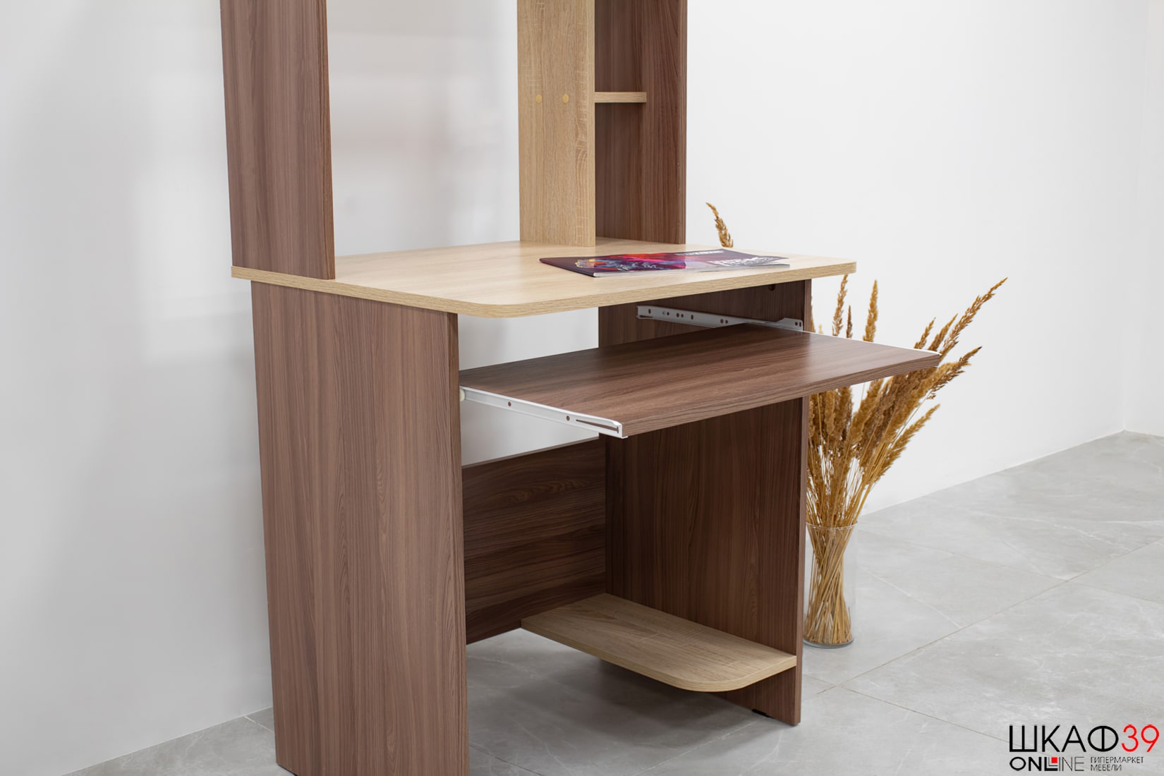 Стол компьютерный Грета-1, ясень шимо