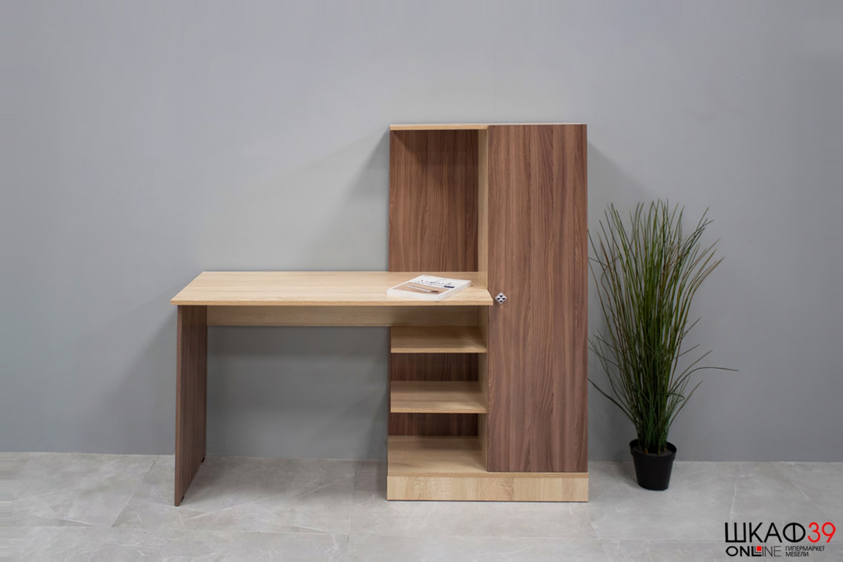 Стол компьютерный Квартет-6, ясень шимо