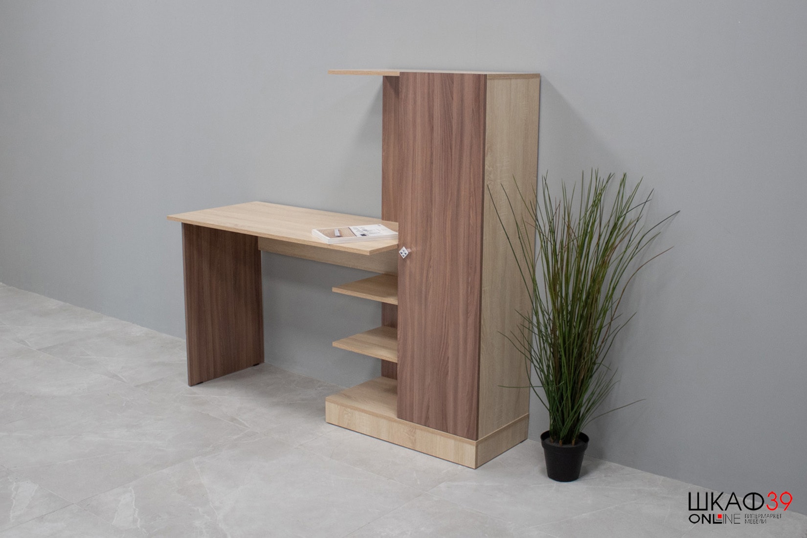 Стол компьютерный Квартет-6, ясень шимо