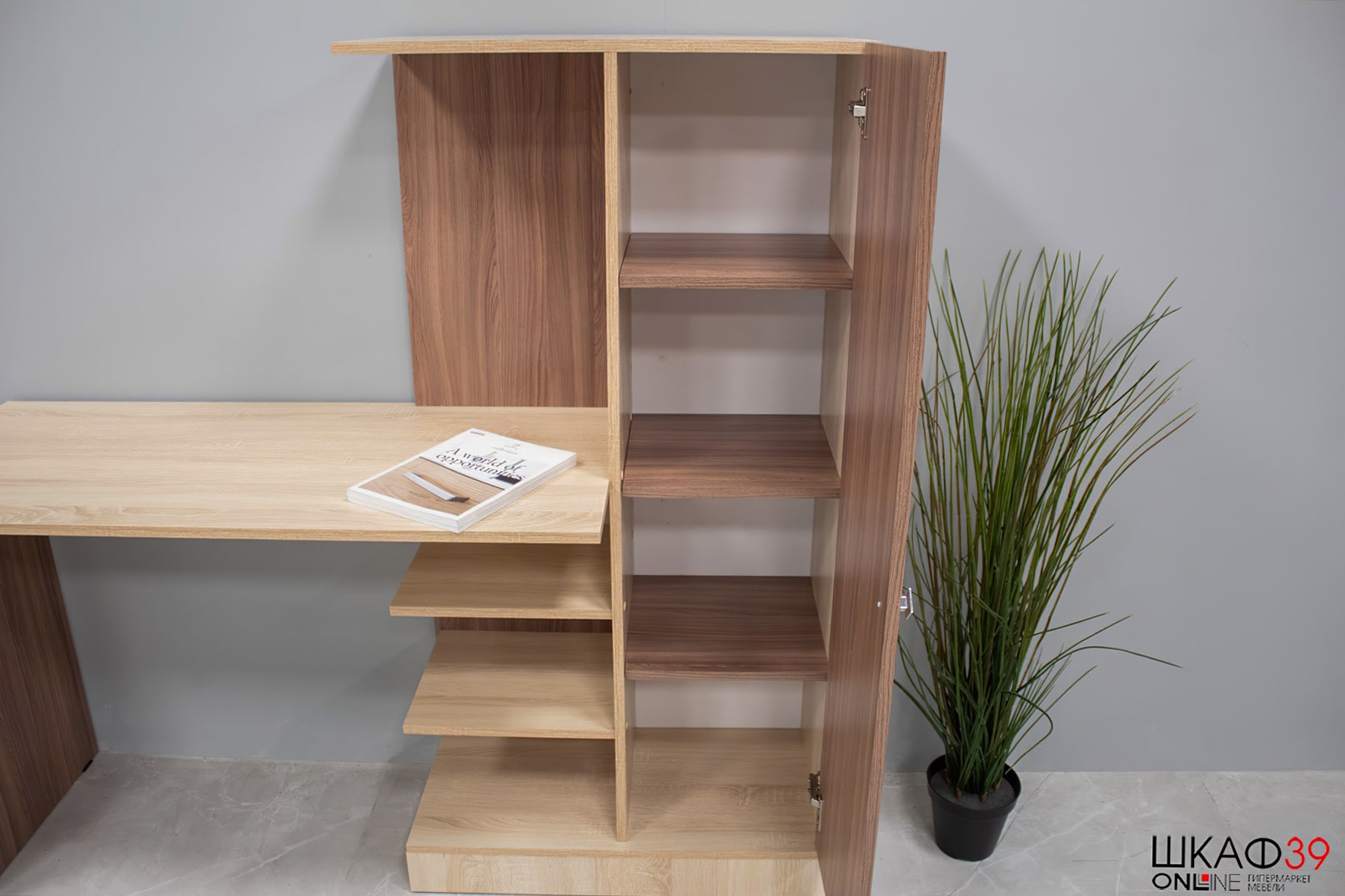 Стол компьютерный Квартет-6, ясень шимо